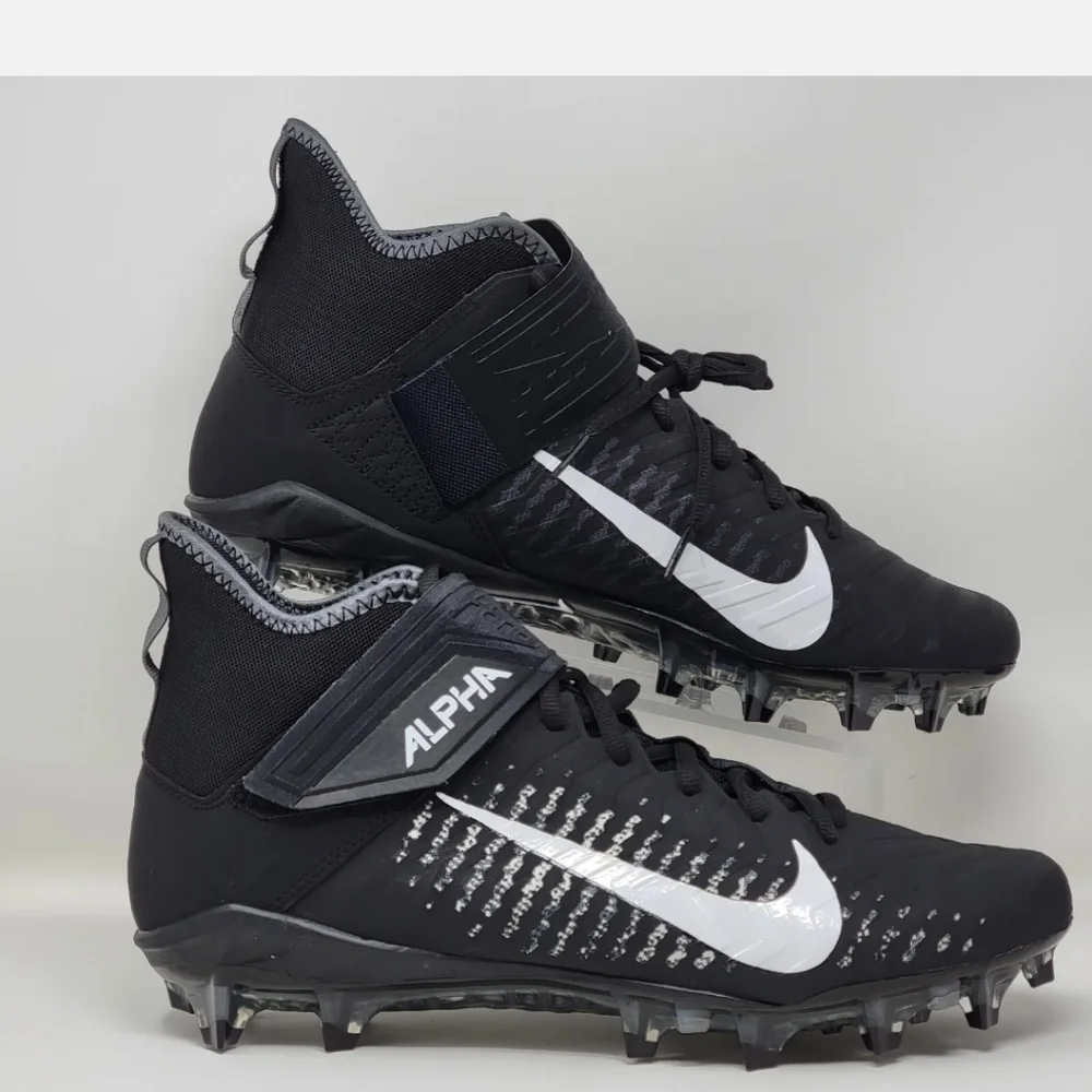 Nike Alpha Menace Pro 2 Mid Men's Football Cleats Black aq3209-002 Sz 13.5 NEW